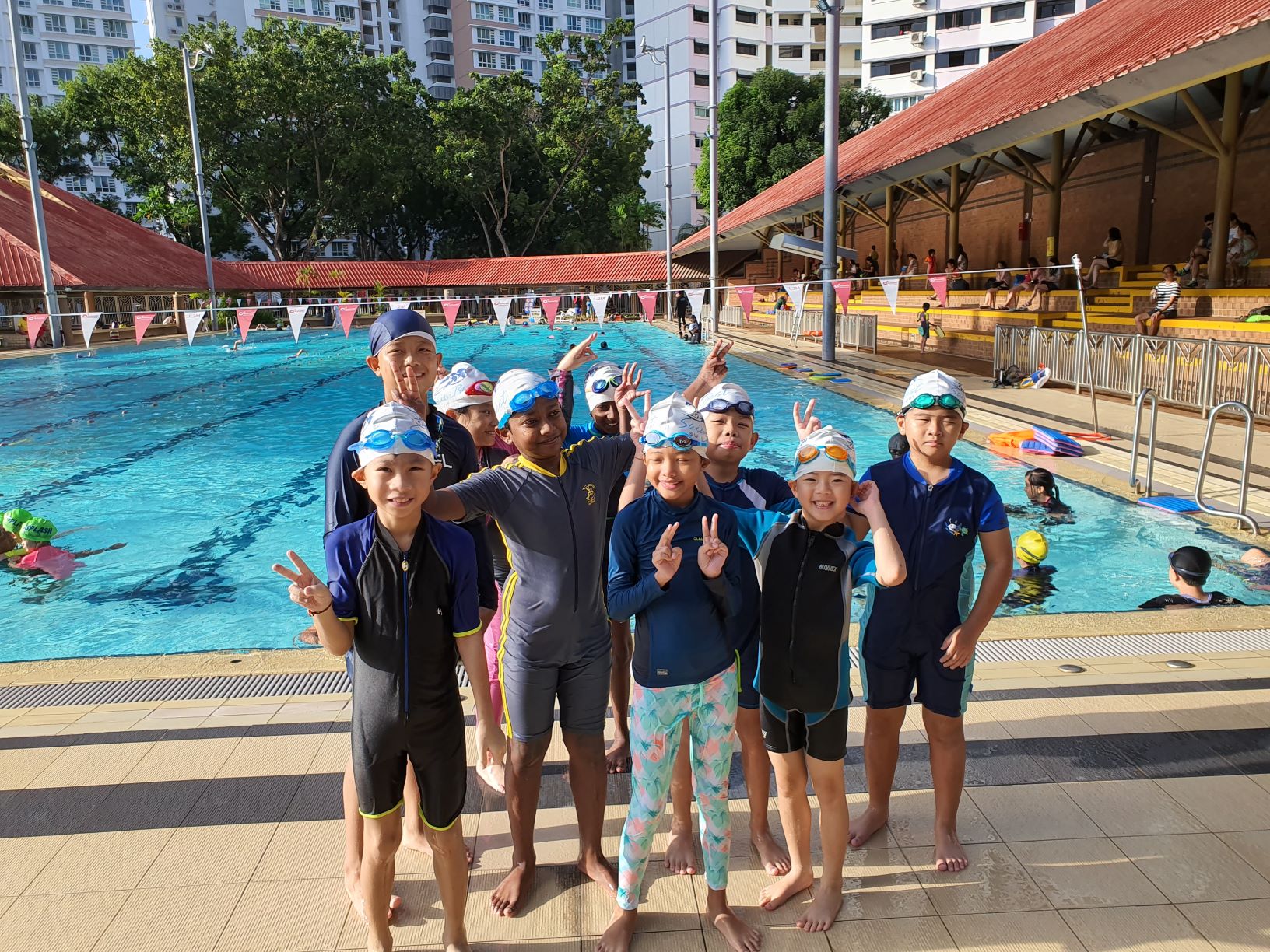 SwimBest students together at the swimming pool